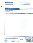 Recibo para pago de trámite de permiso